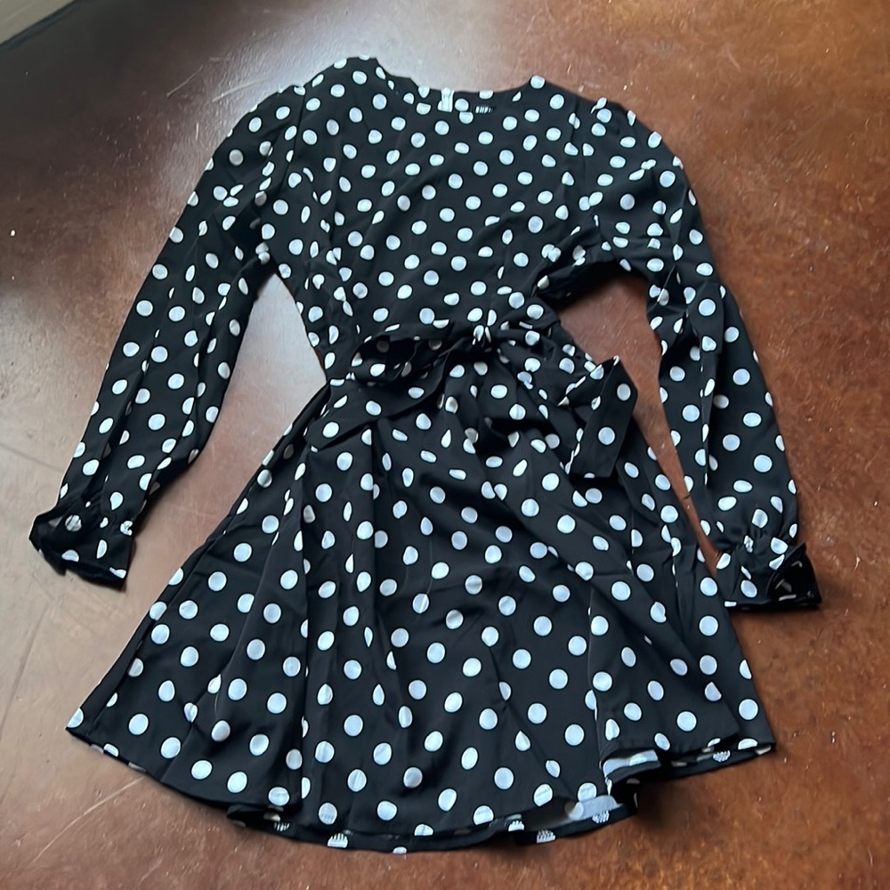 NWT SHEIN Black and White Polkadot Dress